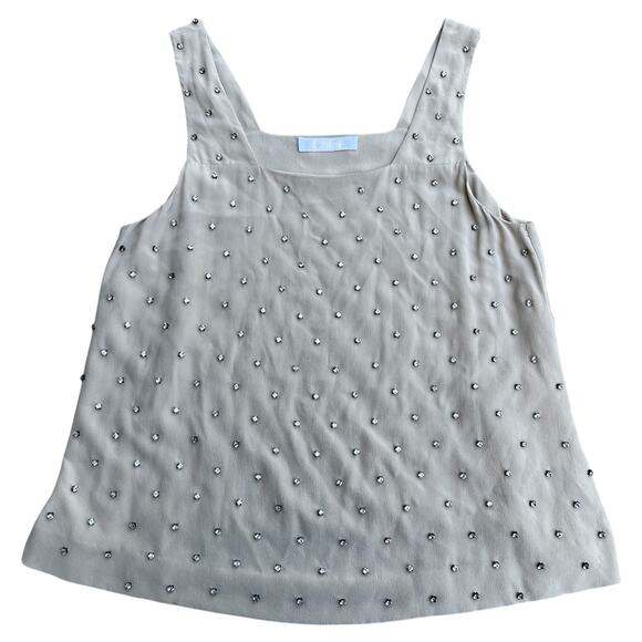 Chloe 100% Silk Rhinestone Sleeveless Top Sz 40 - Picture 3 of 7